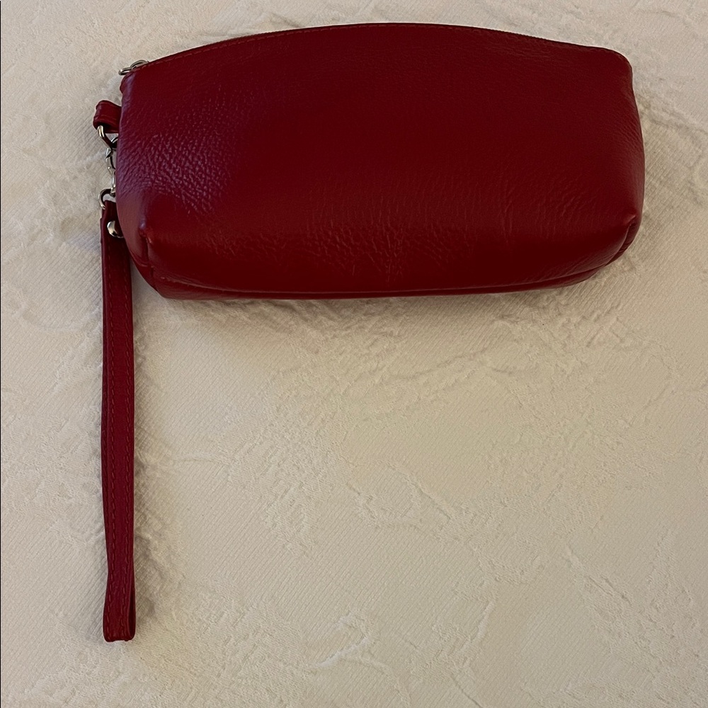 Elegant Red Leather Clutch
